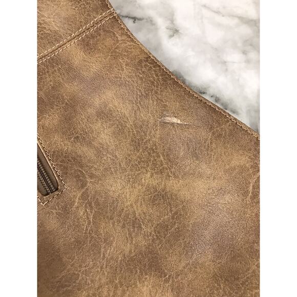 Hobo Brown Unbranded Faux Leather Satchel Purse Shoulder Handbag Large 19"x14"x6 - Picture 9 of 10